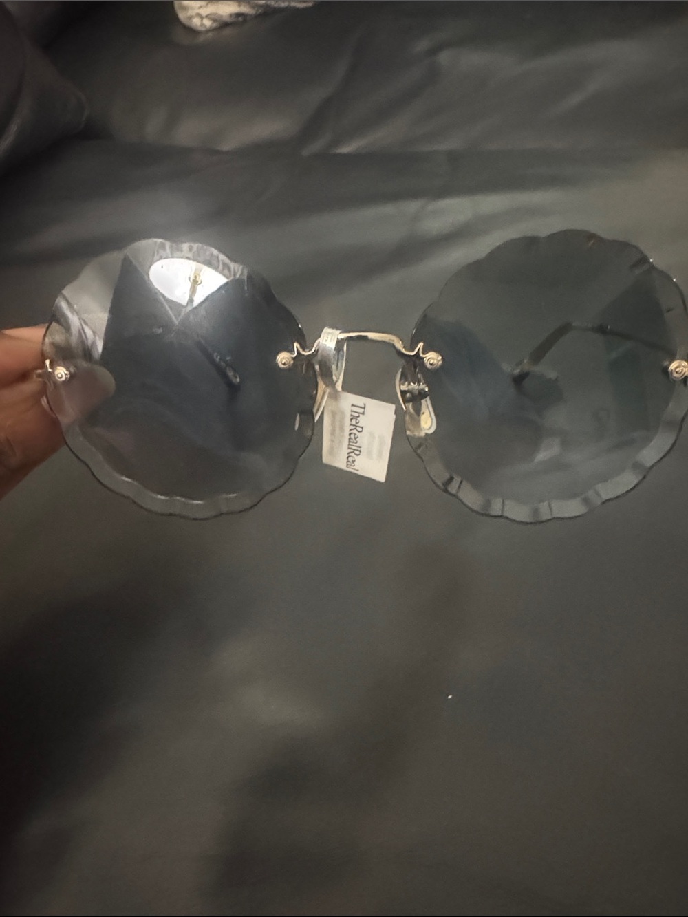Chloe round rimless sunglasses